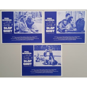 Slapshot - Original 1977 Universal U.S.A. Blue Lobby Cards x 3